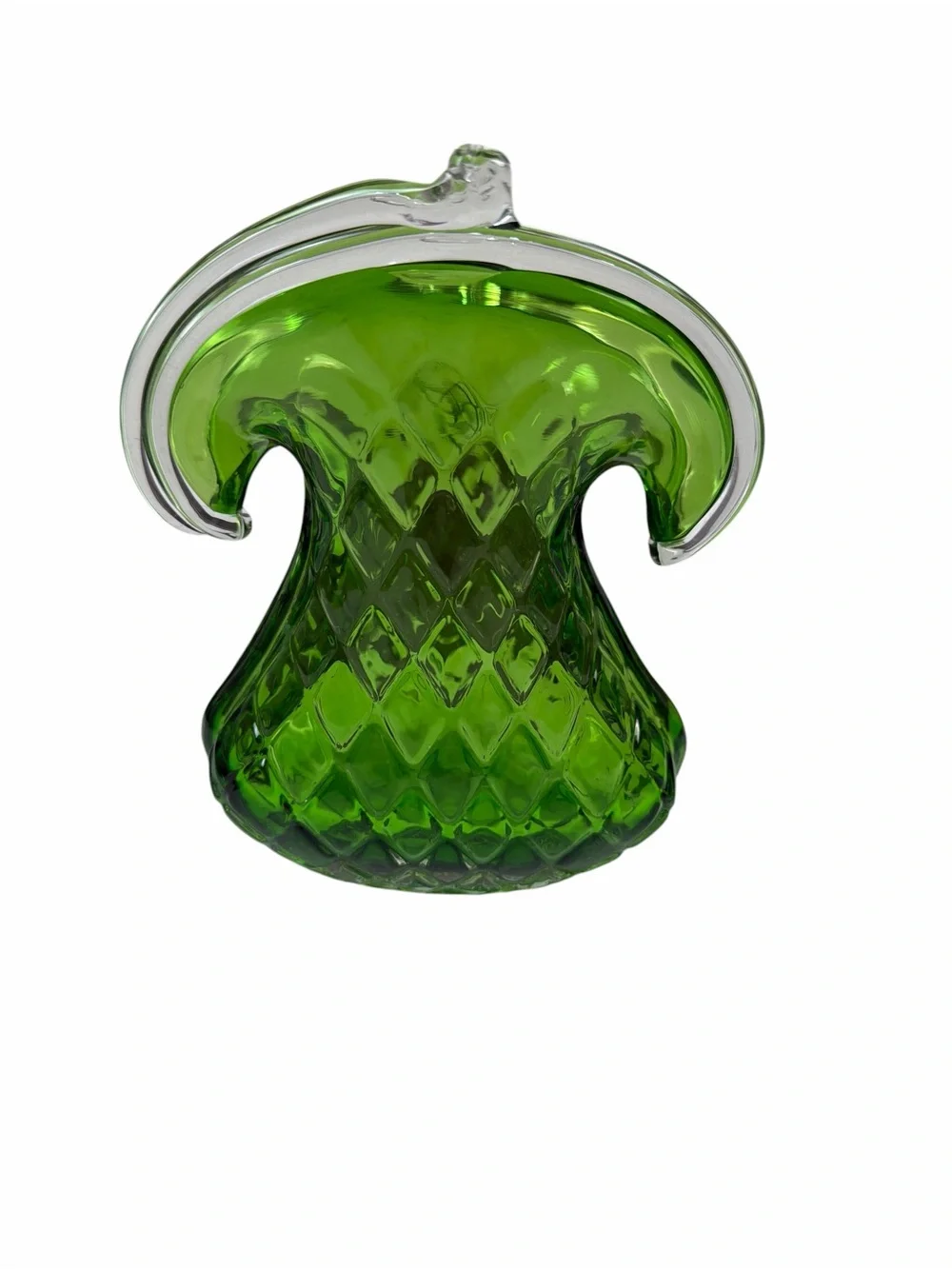 Vintage Hand Blown Green Art Glass Vase MG Creative Artisans Westlake Village